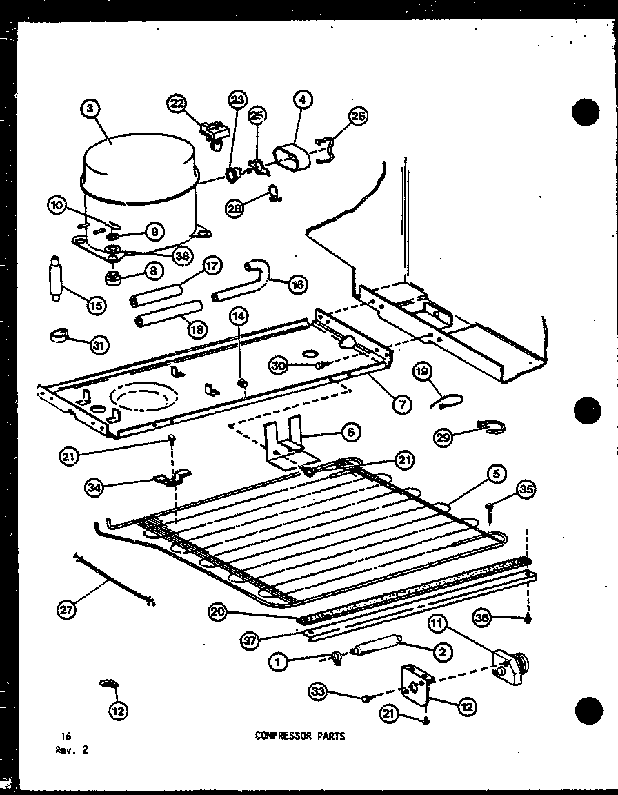 COMPRESSOR PARTS (TM-516F-C/P75658-6WC) (TM-516F-A/P75658-6WA) (TM-516F-G/P75658-6WG) (TM-516F/P75658-6W) (TM-516F-L/P75658-6WL) (TM-516E-C/P74645-15WC) (TM-516E/P74645-15W) (TM-516E-A/P74645-15WA) (TM-516E-L/P74645-15WL) (TM-516E-G/P74645-15WG) (TM-516F-