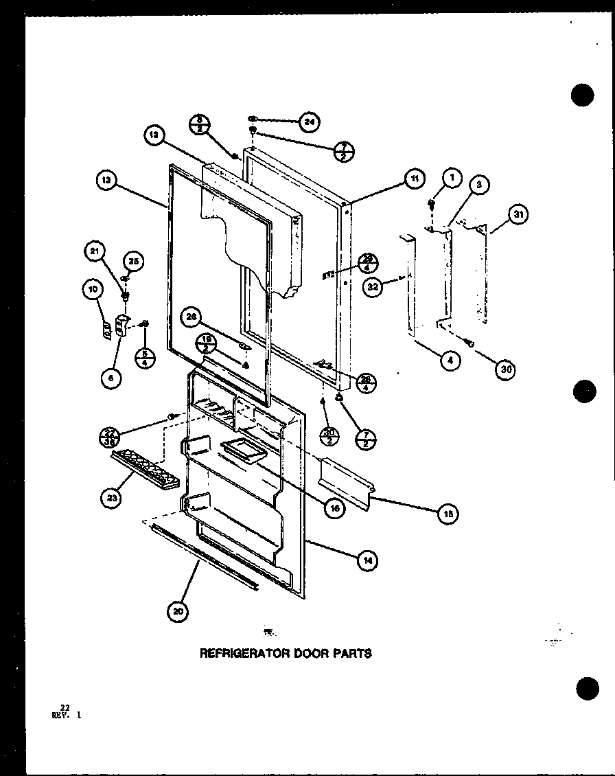 REFRIGERATOR DOOR PARTS (TRG18J/P7739033W) (TRGI18J/P7791103W) (TRGI18J/P7791104W)