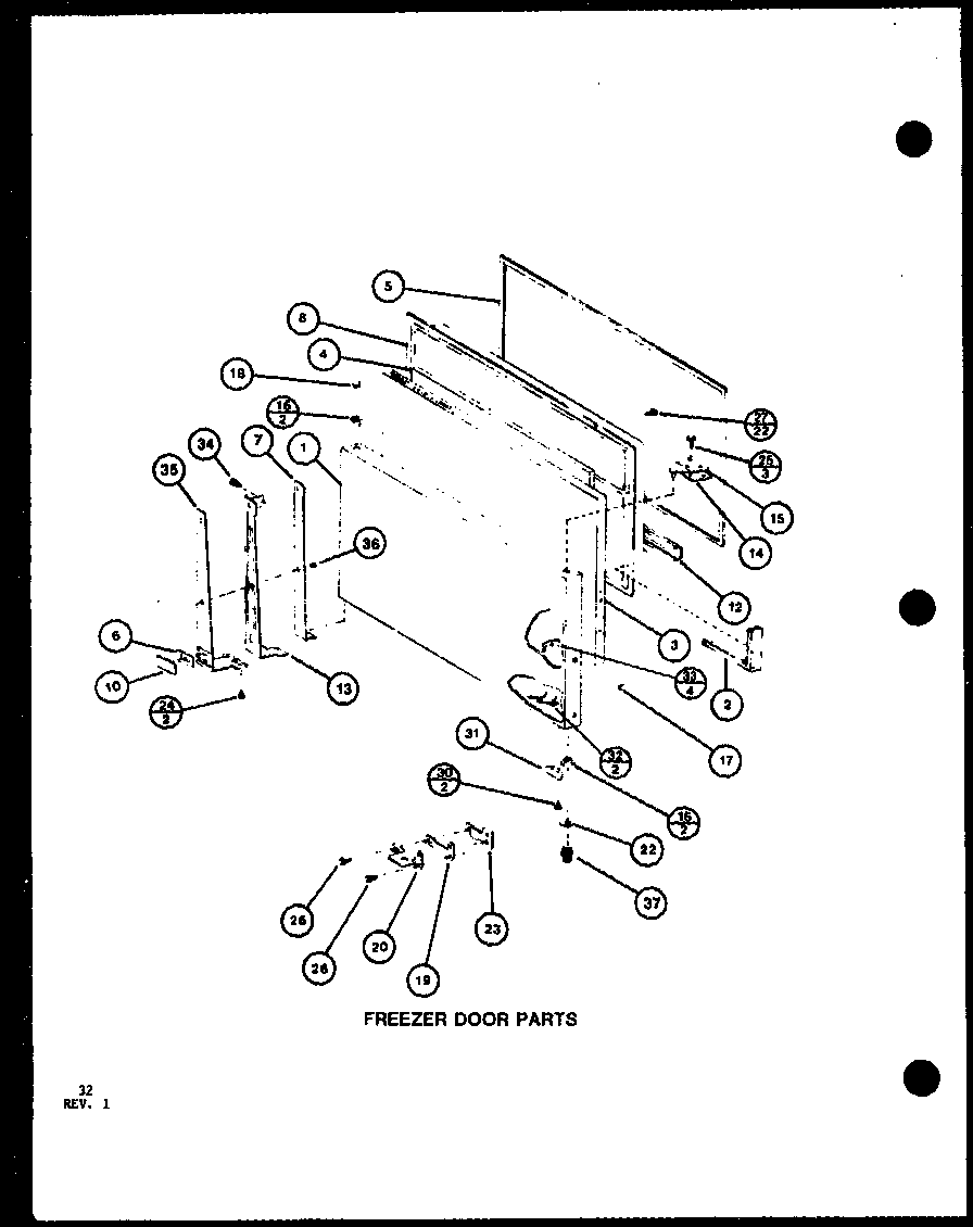 FREEZER DOOR PARTS (TRG20J/P7739034W) (TRGI20J/P7791105W) (TRGI20J/P7791106W)