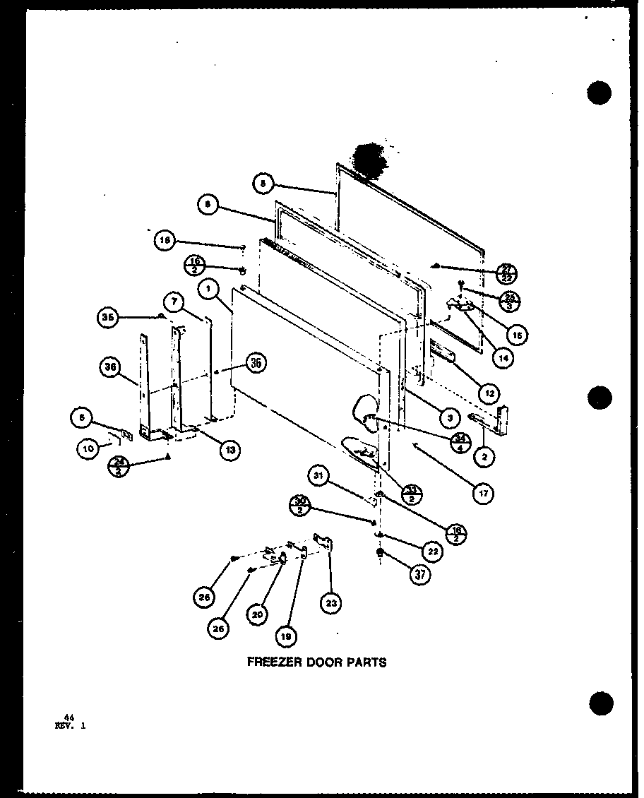 FREEZER DOOR PARTS (TRGI22J/P7791107W)