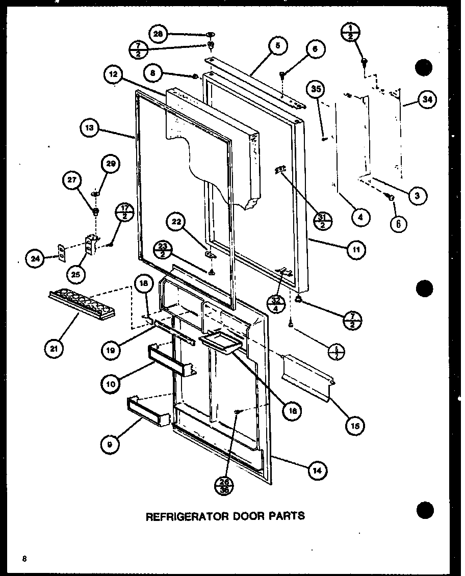 REFRIGERATOR DOOR PARTS (TCI18J/P7739036W) (TCI18J/P7739037W)