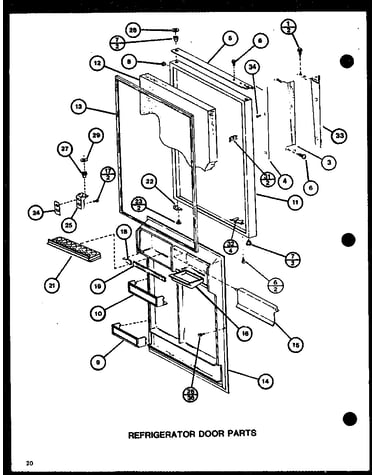 Refrigerator door parts (tci20j/p7739038w) (tci20j/p7739039w)