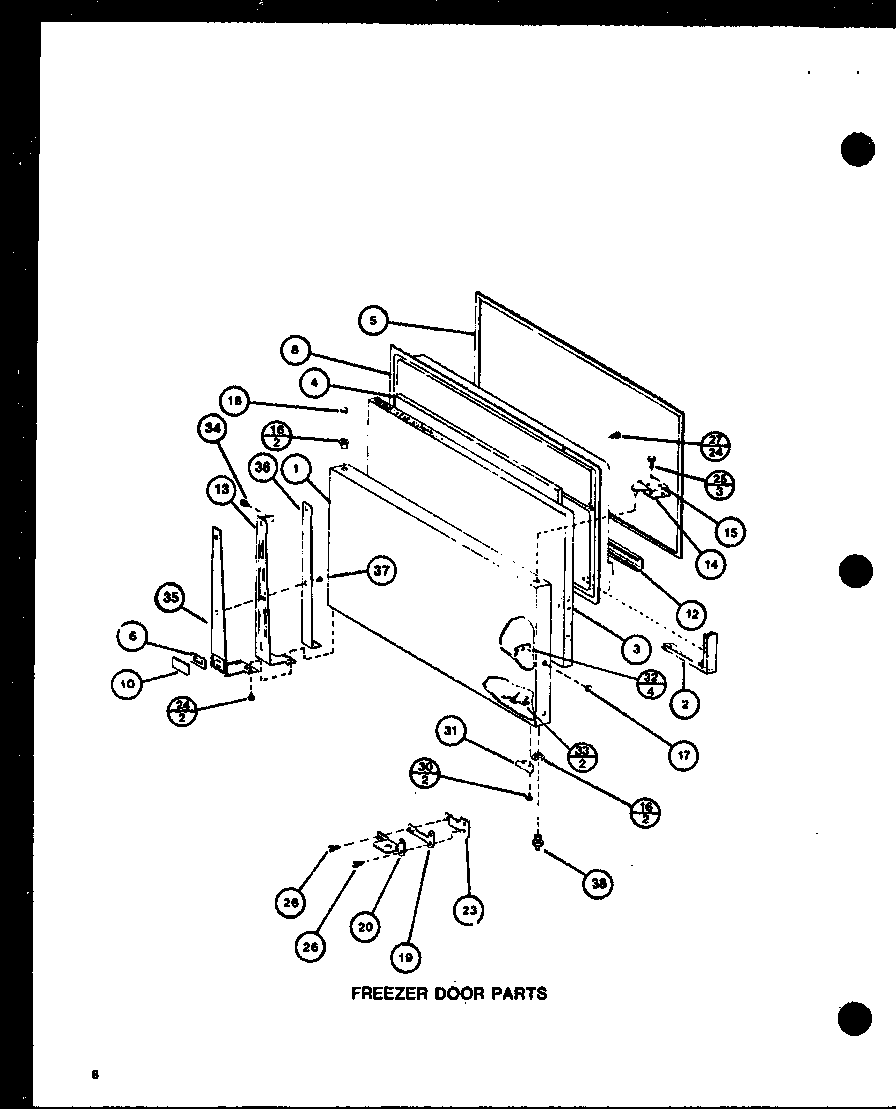 FREEZER DOOR PARTS (TJ16K/P7791134W) (TJ16K/P7791135W) (TJI16K/P7791136W) (TJI16K/P7791137W)