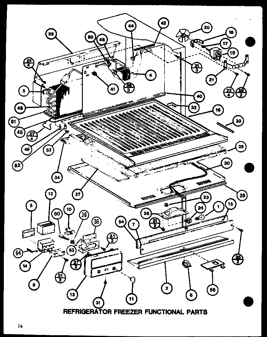 REFRIGERATOR FREEZER FUNCTIONAL PARTS (TJ16K/P7791134W) (TJ16K/P7791135W) (TJI16K/P7791136W) (TJI16K/P7791137W)