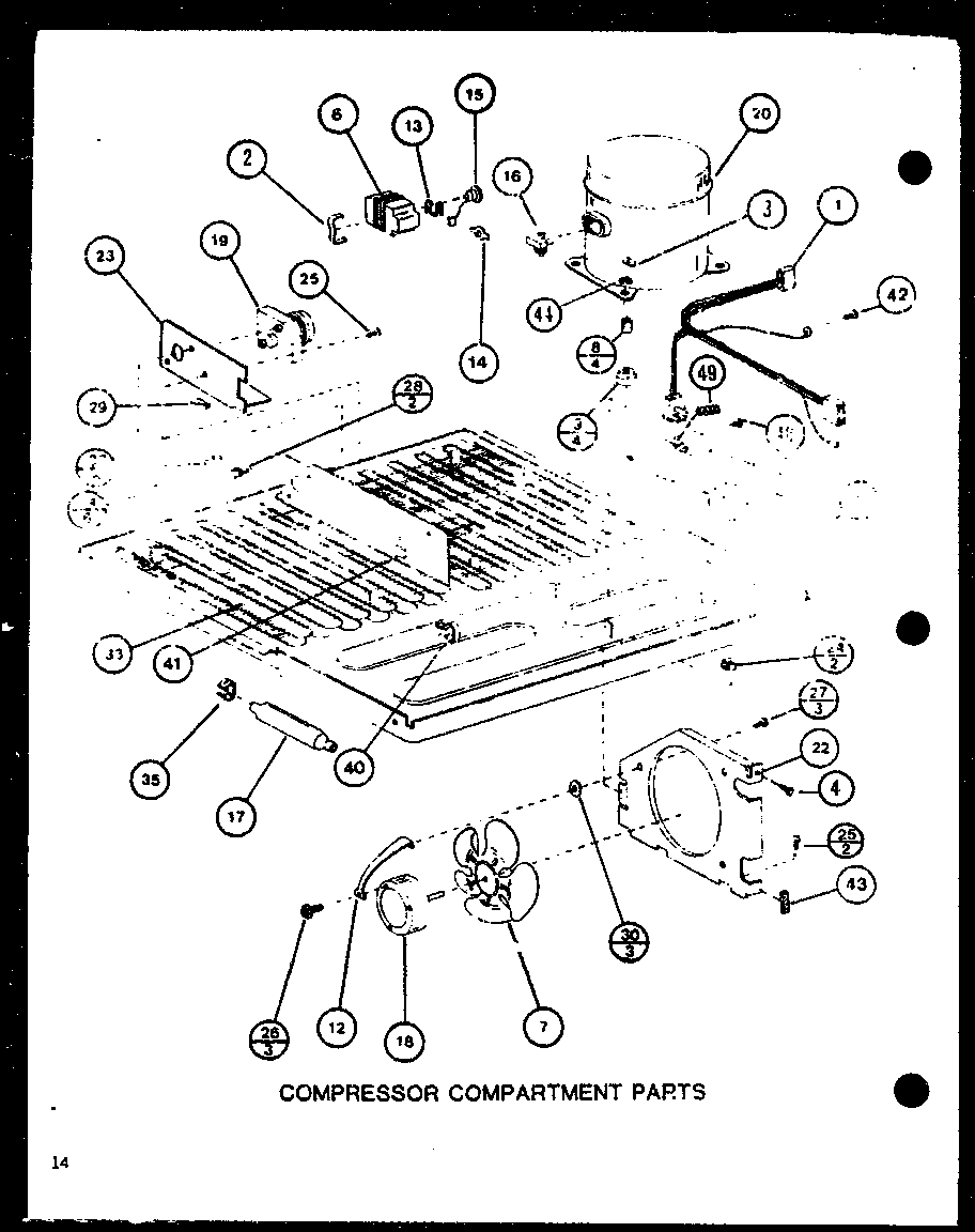 COMPRESSOR COMPARTMENT PARTS (TM16M/P7859208W) (TM16M/P7859209W) (TM16M1/P7859210W) (TM16M1/P7859211W)