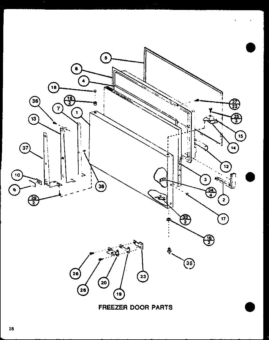 Freezer door parts (tm18m/p7859212w) (tm18m/p7859213w)