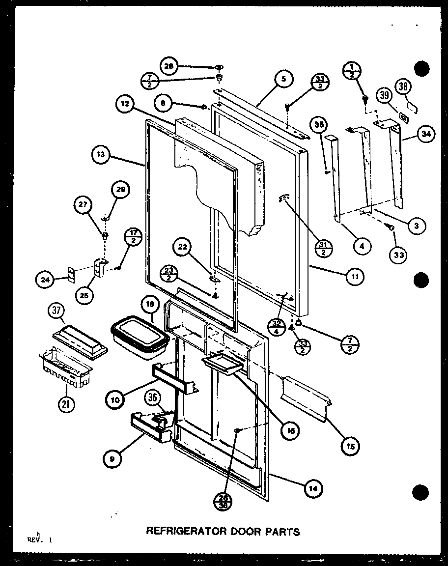 REFRIGERATOR DOOR PARTS (TC18M/P7858501W) (TC18M/P7858502W) (TC18MB/P7858526W) (TC18MB/P7858527W)