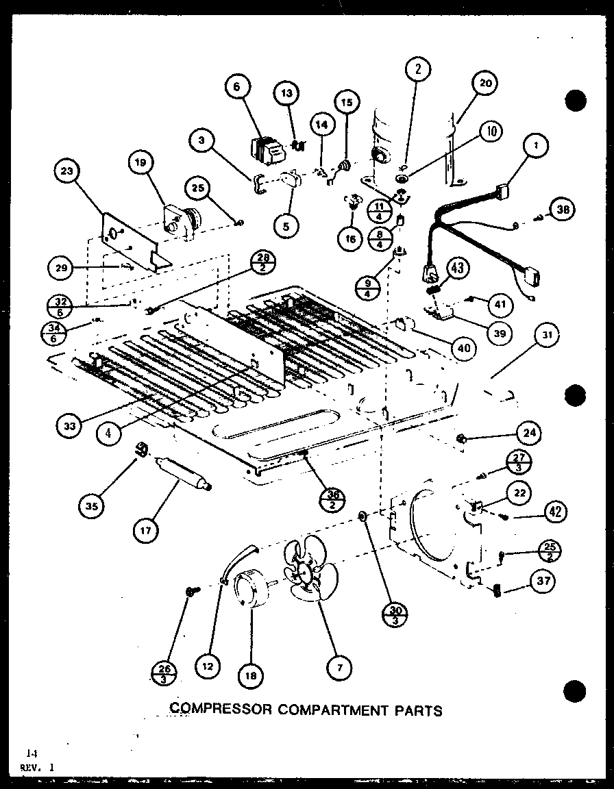 COMPRESSOR COMPARTMENT PARTS (TC18M/P7858501W) (TC18M/P7858502W) (TC18MB/P7858526W) (TC18MB/P7858527W)
