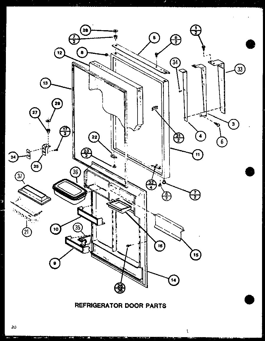 REFRIGERATOR DOOR PARTS (TC20M/P7858503W) (TC20M/P7858504W) (TC20MB/P7858528W) (TC20MB/P7858529W)