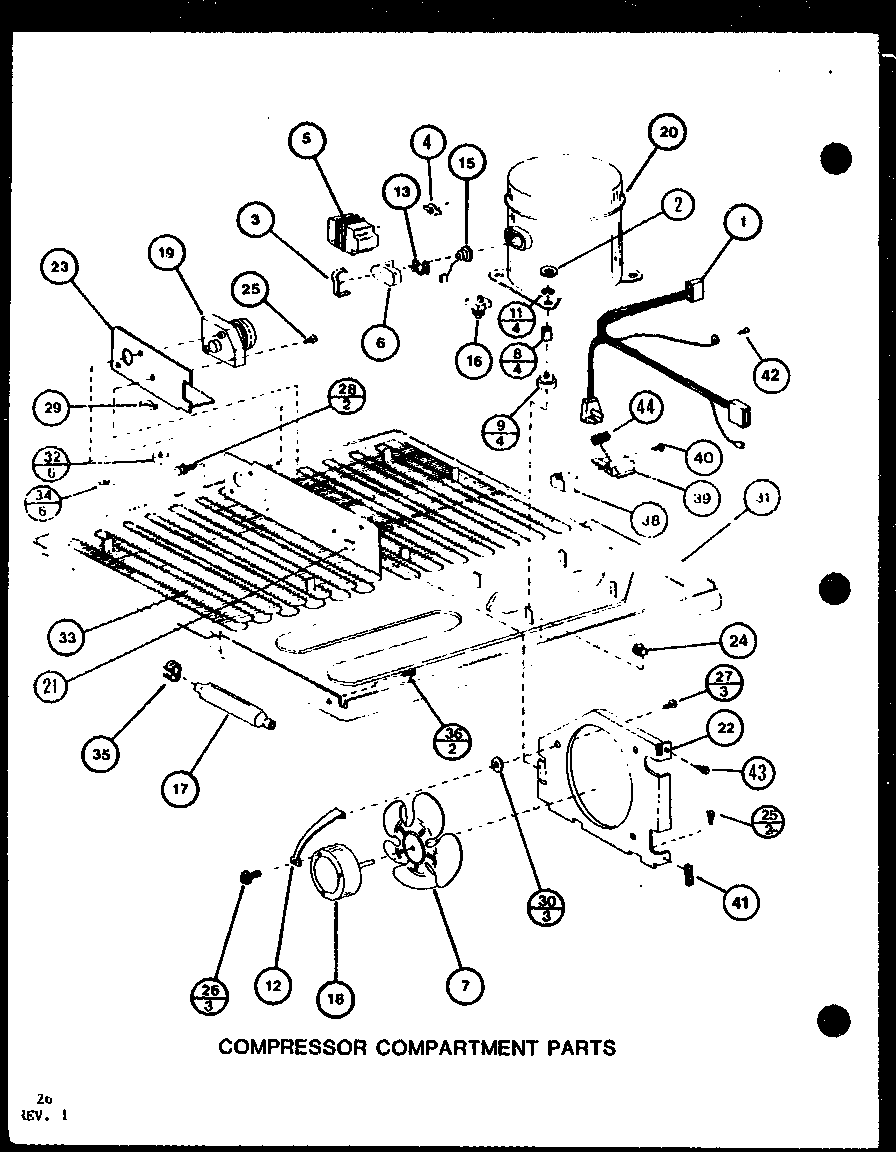 COMPRESSOR COMPARTMENT PARTS (TC20M/P7858503W) (TC20M/P7858504W) (TC20MB/P7858528W) (TC20MB/P7858529W)