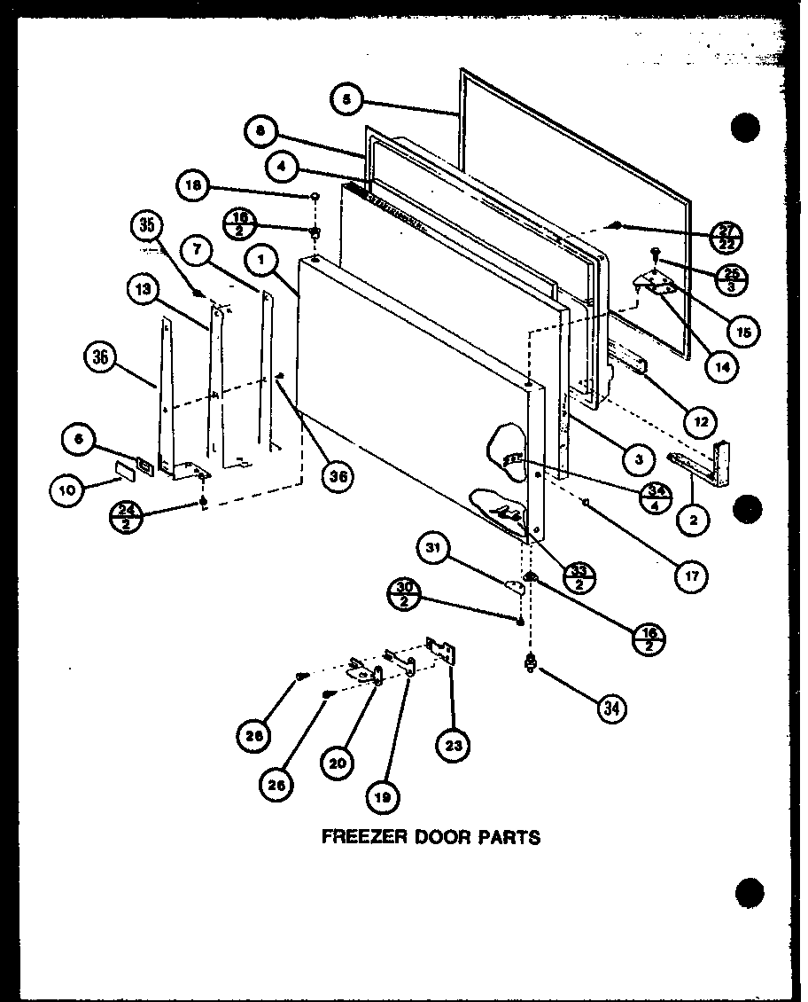 FREEZER DOOR PARTS (TJ18M/P7859220W) (TJ18M/P7859221W)