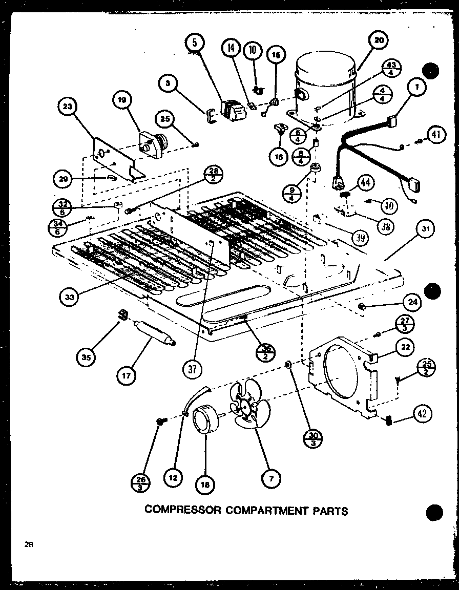 COMPRESSOR COMPARTMENT PARTS (TJ18M/P7859220W) (TJ18M/P7859221W)