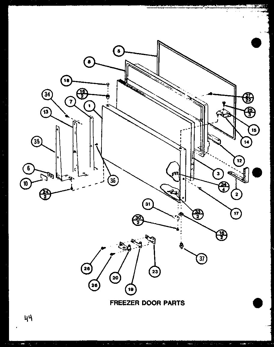 FREEZER DOOR PARTS (TJ22M/P7859224W)