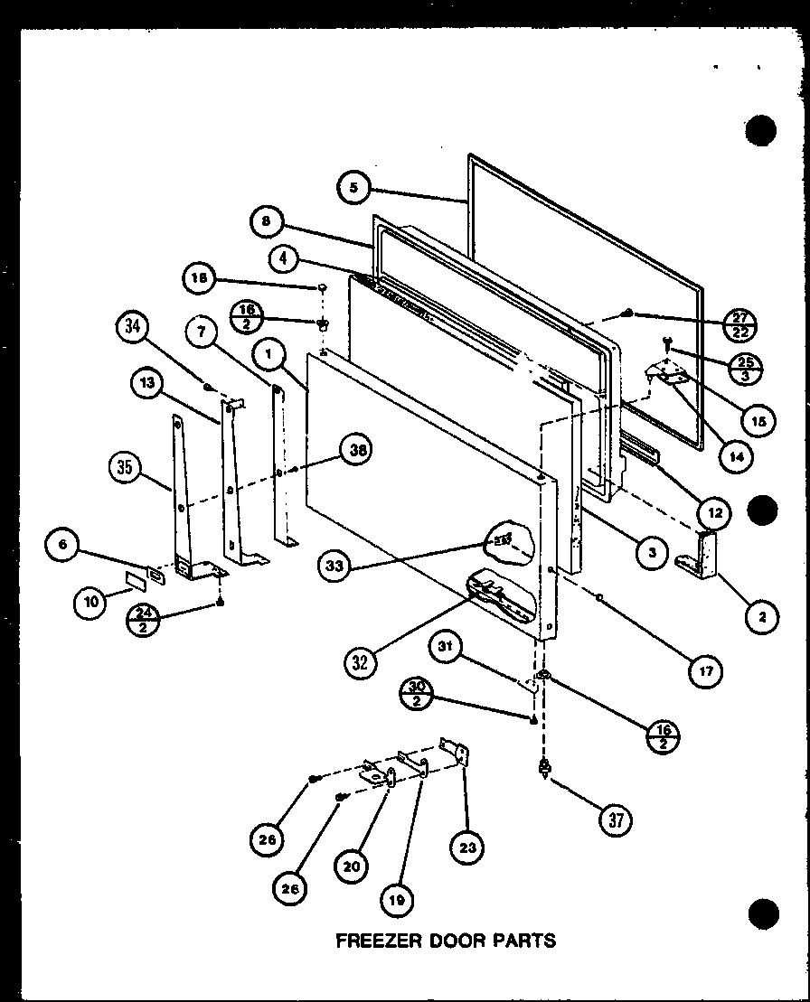 Freezer door parts (trg20m/p7859231w) (trg20m/p7859232w)