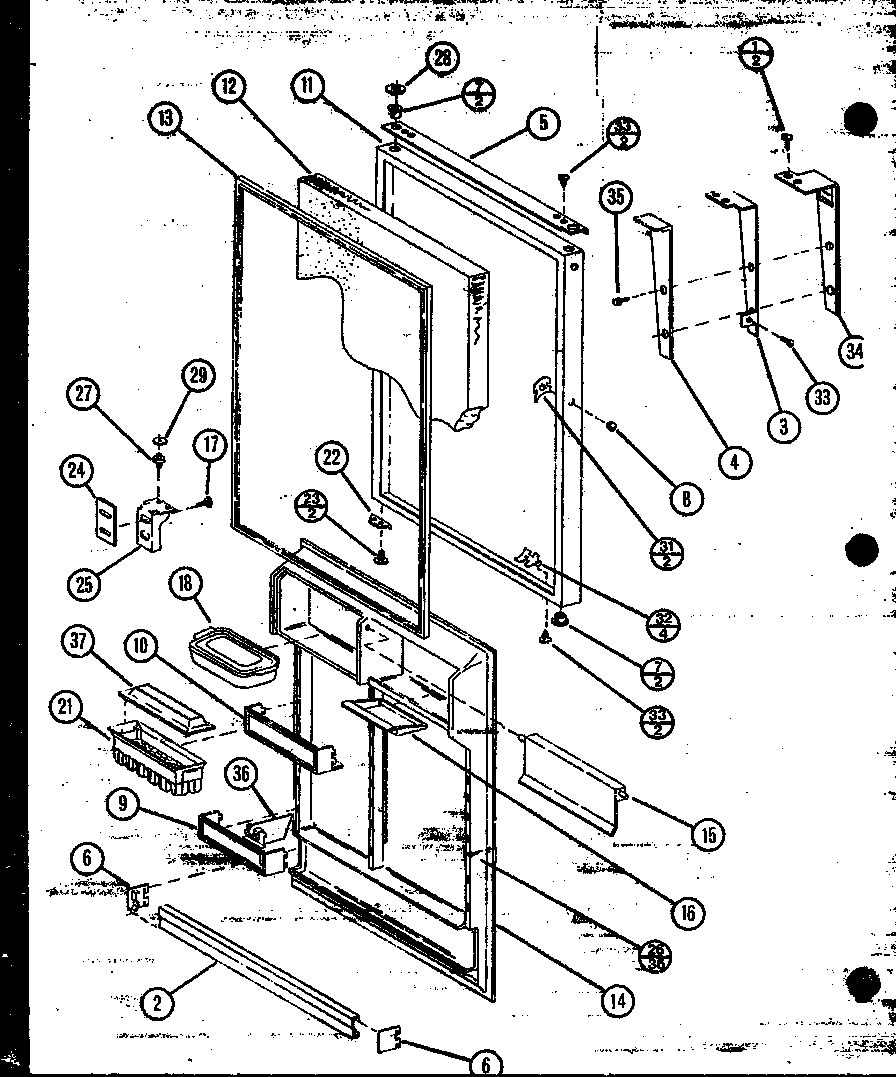 Refrigerator door (tc18n/p1106201w) (tc18n/p1106202w) (tc18nb/p1106225w) (tc18nb/p1106226w)