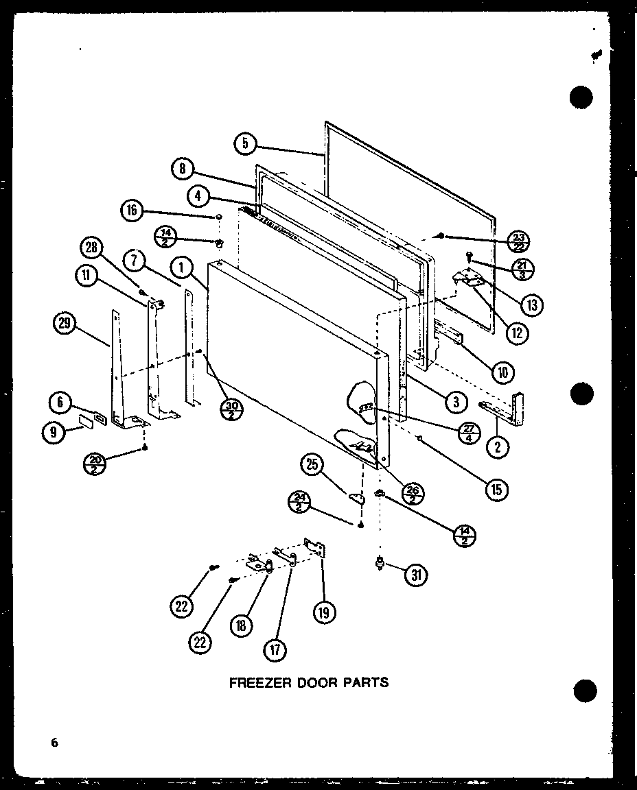 FREEZER DOOR PARTS (TJ18N/P1102111W) (TJ18N/P1102112W)