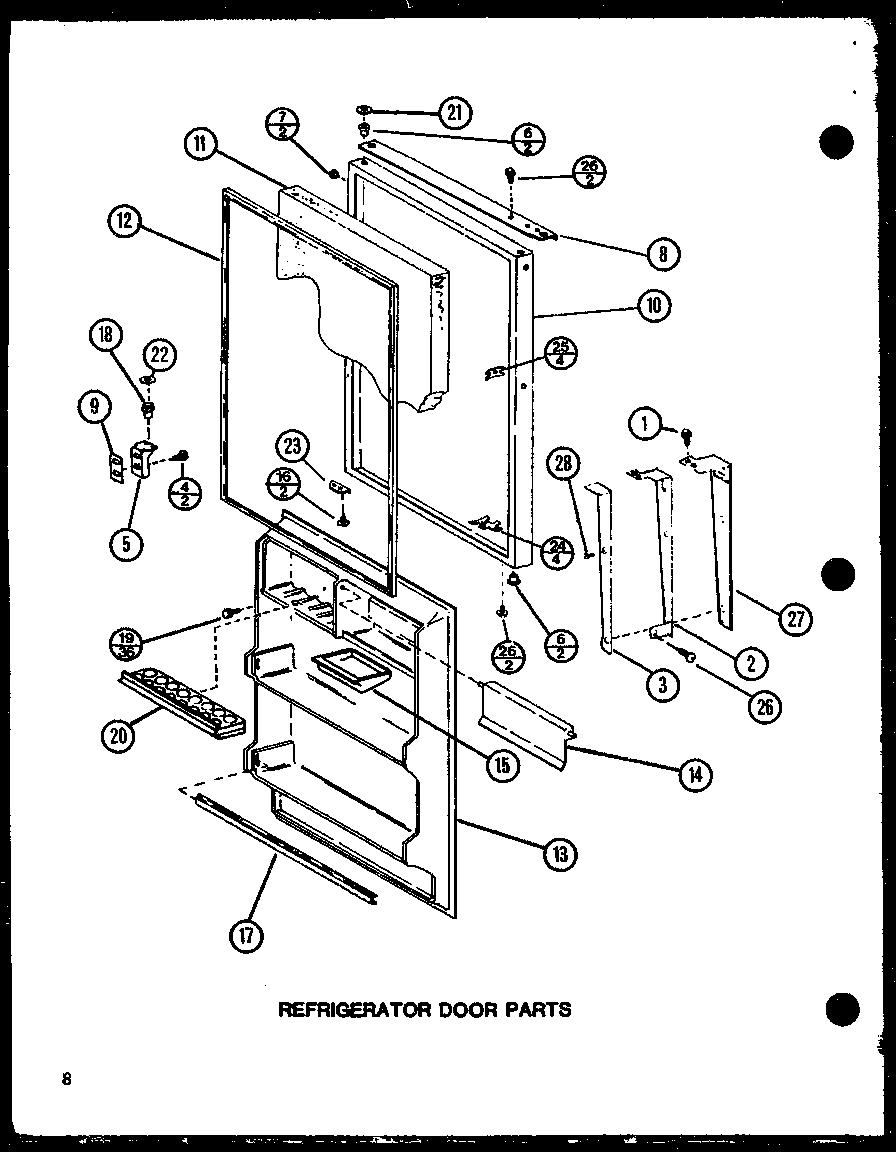 REFRIGERATOR DOOR PARTS (TJ18N/P1102111W) (TJ18N/P1102112W)