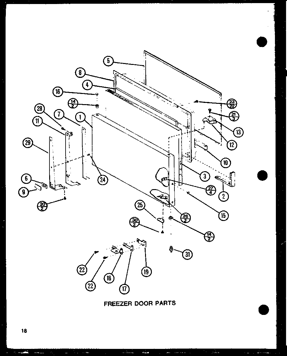 Freezer door parts (tj20n/p1102113w) (tj20n/p1102114w)