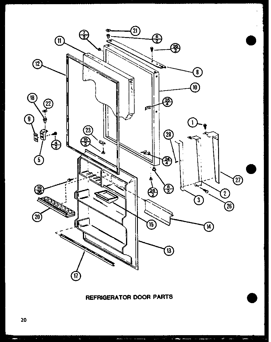 REFRIGERATOR DOOR PARTS (TJ20N/P1102113W) (TJ20N/P1102114W)