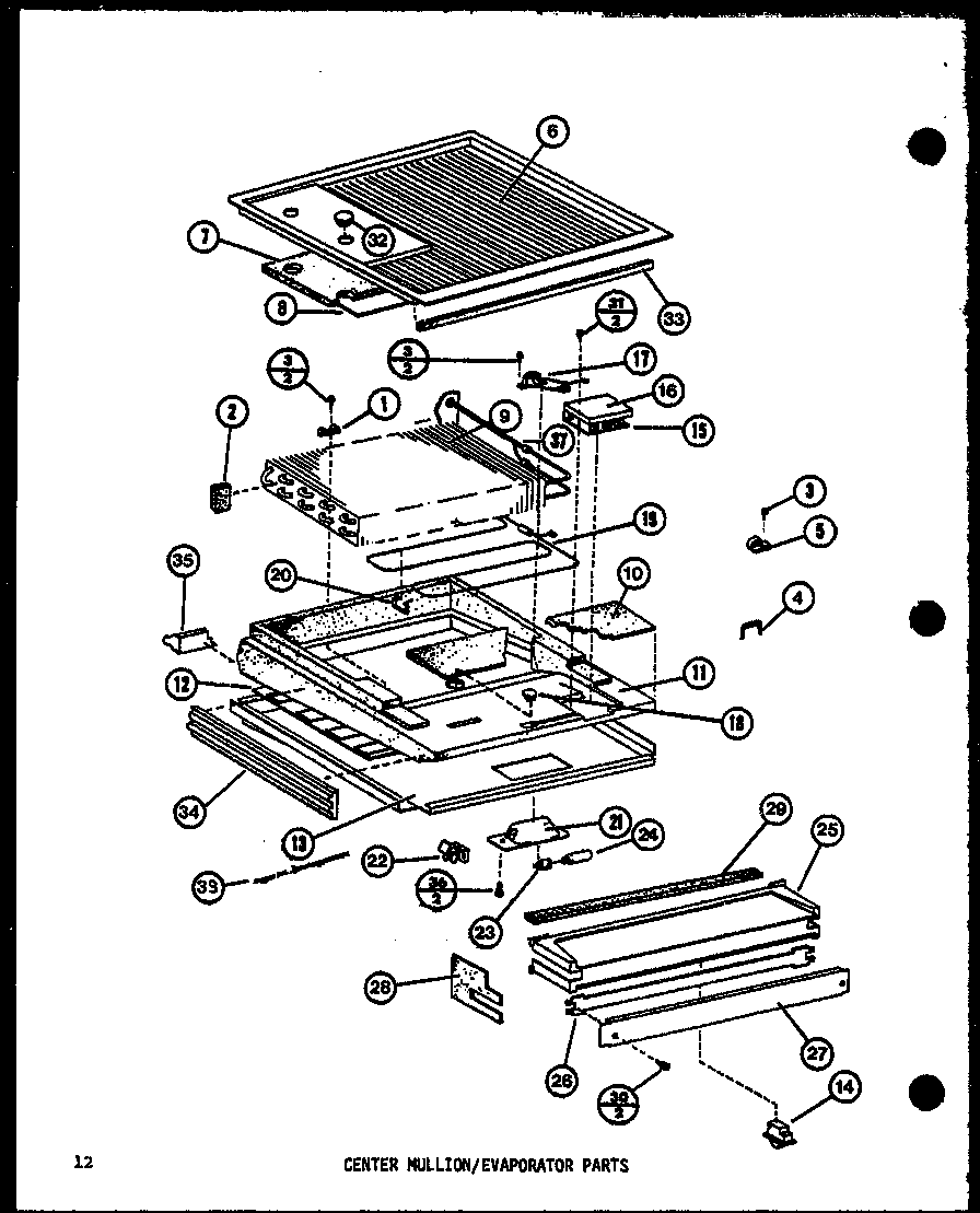 CENTER MULLION/EVAPORATOR PARTS (TM14G-C/P75658-14WC) (TM14G/P75658-14W) (TM14G-A/P75658-14WA) (TM14G-L/P75658-14WL) (TM14G-G/P75658-14WG) (TM14G-1/P75658-15W) (TM14G-1-G/P75658-15WG) (TM14G-1-A/P75658-15WA) (TM14G-1-C/P75658-15WC) (TM14G-1-L/P75658-15WL)