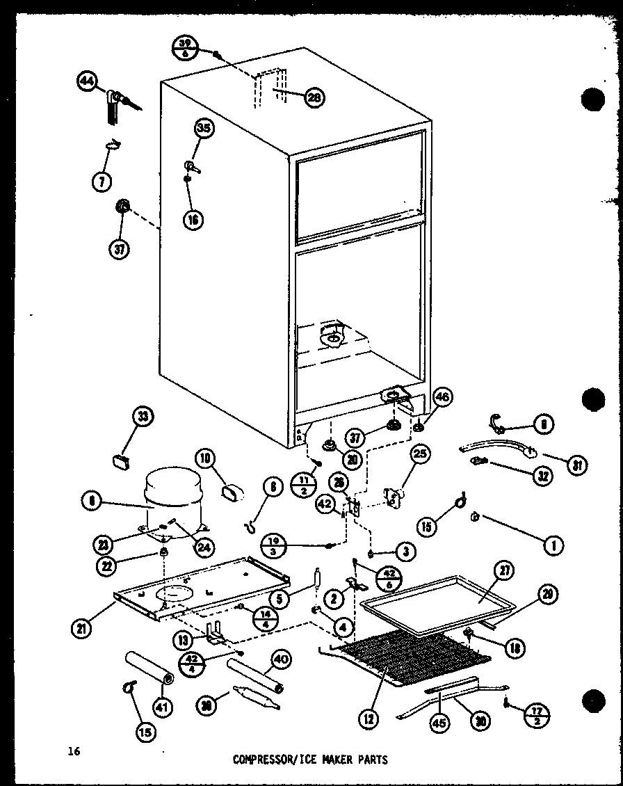 Compressor/ice maker parts (tm14g-c/p75658-14wc) (tm14g/p75658-14w) (tm14g-a/p75658-14wa) (tm14g-l/p75658-14wl) (tm14g-g/p75658-14wg) (tm14g-1/p75658-15w) (tm14g-1-g/p75658-15wg) (tm14g-1-a/p75658-15wa) (tm14g-1-c/p75658-15wc) (tm14g-1-l/p75658-15wl) (tm1