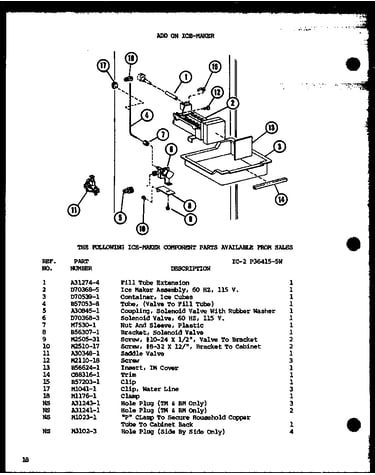 Add on ice-maker (ic-2/p36415-5w)