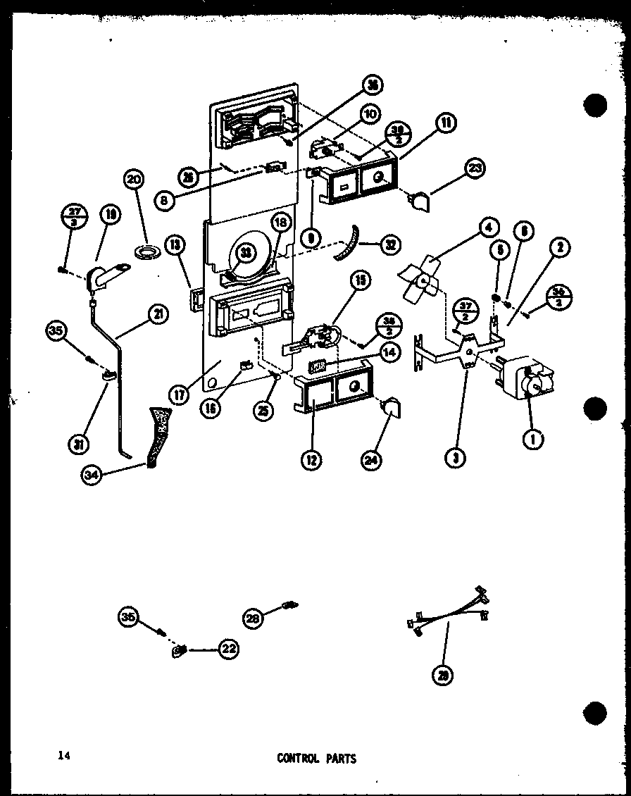 CONTROL PARTS (TM14H-C/P77052-3WC) (TM14H/P77052-3W) (TM14H-A/P77052-3WA) (TM14H-L/P77052-3WL) (TM14H-G/P77052-3WG) (TM14H-1-L/P77052-4WL) (TM14H-1-A/P77052-4WA) (TM14H-1-G/P77052-4WG) (TM14H-1-C/P77052-4WC) (TM14H-1/P77052-4W)