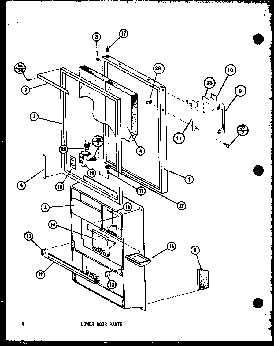 LOWER DOOR PARTS (TM14K/P7705206W) (TM14KG/P7705206WG) (TM14KL/P7705206WL) (TM14K1G/P7705207WG) (TM14K1L/P7705207WL) (TM14K1/P7705207W)