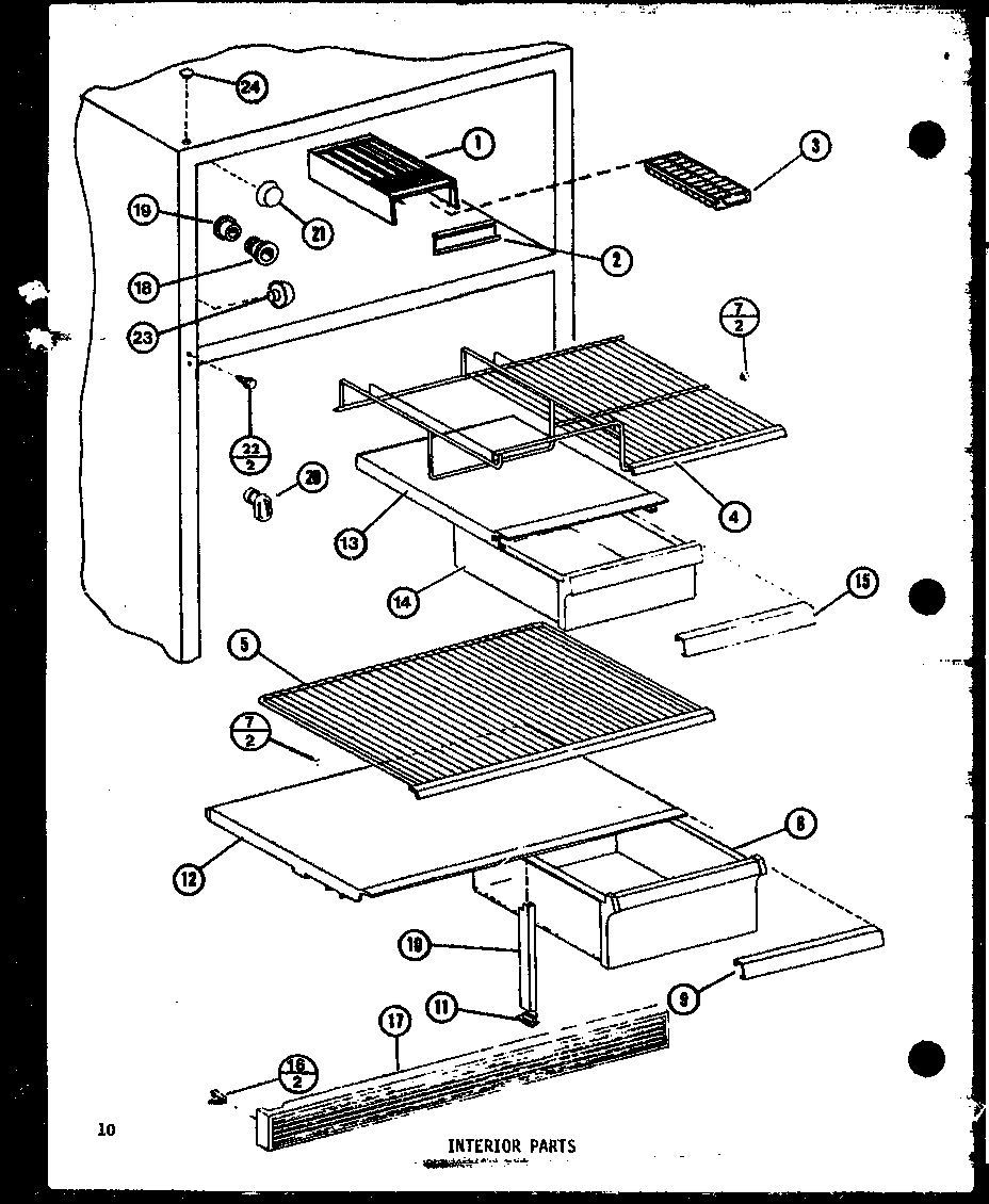 Interior parts (tm14k/p7705206w) (tm14kg/p7705206wg) (tm14kl/p7705206wl) (tm14k1g/p7705207wg) (tm14k1l/p7705207wl) (tm14k1/p7705207w)