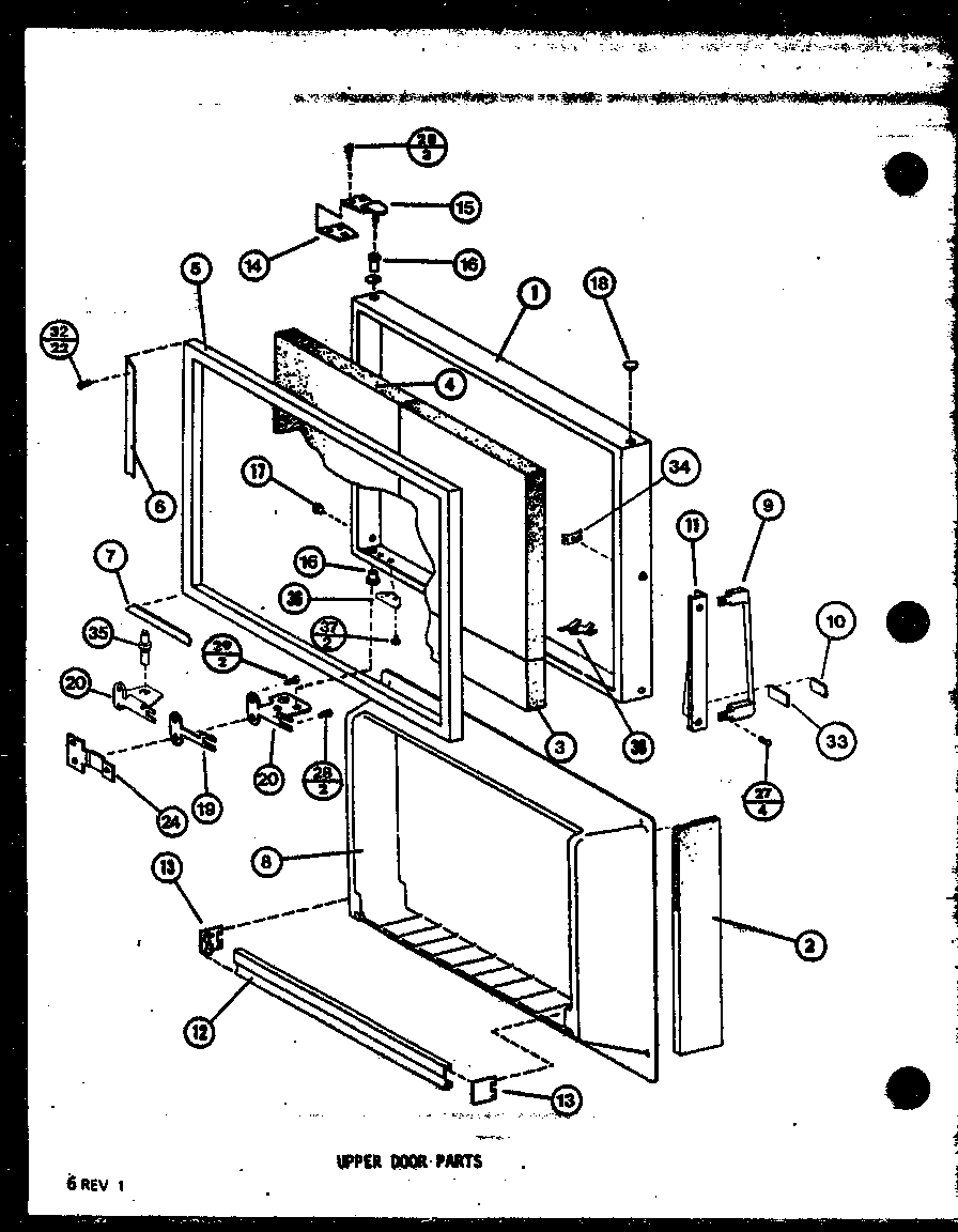 UPPER DOOR PARTS (TM14M/P7705208W) (TM14ML/P7705208WL) (TM14M1/P7705209W) (TM14M1L/P7705209WL) (TM14M1G/P7705209WG) (TM14NL/P7705210WL) (TM14N/P7705210W) (TM14N1G/P7705211WG) (TM14N1/P7705211W) (TM14N1L/P7705211WL)