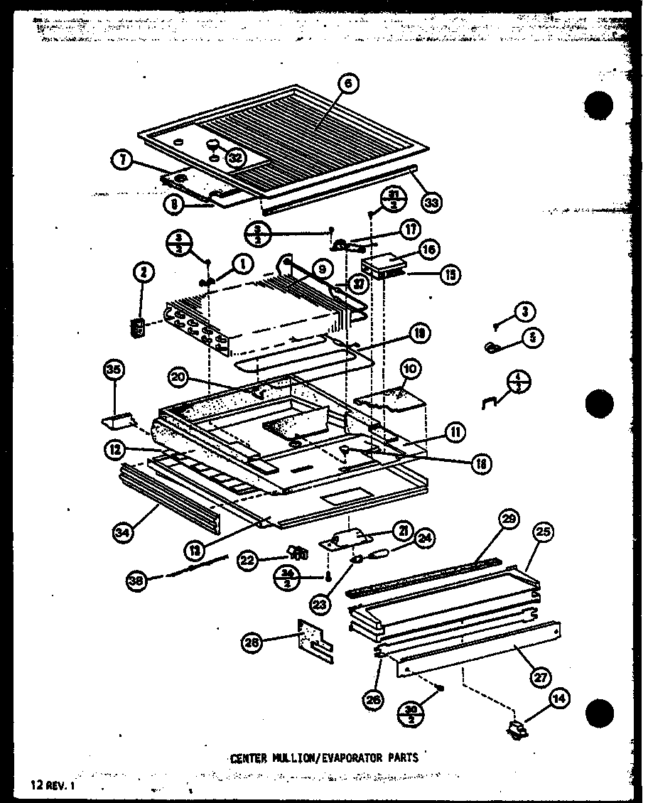 CENTER MULLION/EVAPORATOR PARTS (TM14M/P7705208W) (TM14ML/P7705208WL) (TM14M1/P7705209W) (TM14M1L/P7705209WL) (TM14M1G/P7705209WG) (TM14NL/P7705210WL) (TM14N/P7705210W) (TM14N1G/P7705211WG) (TM14N1/P7705211W) (TM14N1L/P7705211WL)