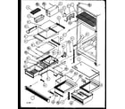 Amana 85178L-P1117104WL refrigerator shelving and drawers diagram