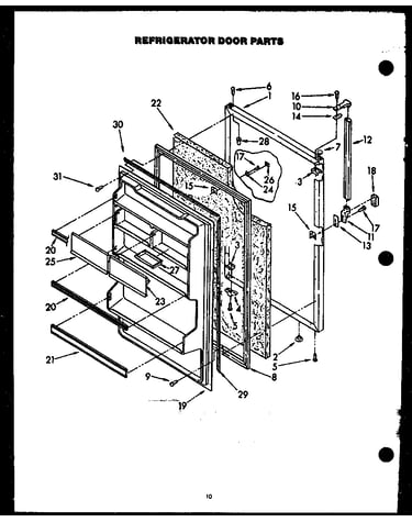 Refrigerator door parts
