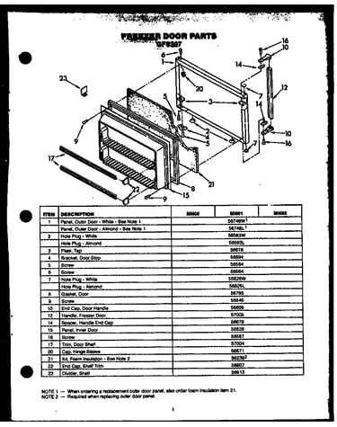 Freezer door parts