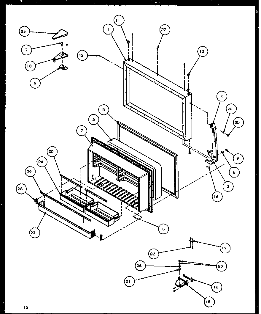 FREEZER DOOR (TZ22RL/P1157703WL) (TZ22RE/P1157703WE) (TZ22RW/P1157703WW) (TZI22RE/P1168007WE) (TZI22RL/P1168007WL) (TZI22RW/P1168007WW)