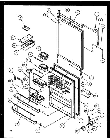 Refrigerator door (tg18rbg/p1158303wg) (tg18rbl/p1158303wl) (tg18rbw/p1158303ww) (tz18rg/p1158405wg) (tz18rl/p1158405wl) (tz18rw/p1158405ww) (tq18rbg/p1158406wg) (tq18rbl/p1158406wl) (tq18rbw/p1158406ww)