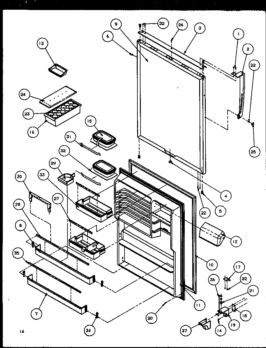 REFRIGERATOR DOOR (TZ21RE/P1157604WE) (TZ21RL/P1157604WL) (TZ21RG/P1157604WG) (TZ21RW/P1157604WW) (TZI21RL/P1168005WL) (TZI21RE/P1168005WE) (TZI21RW/P1168005WW)