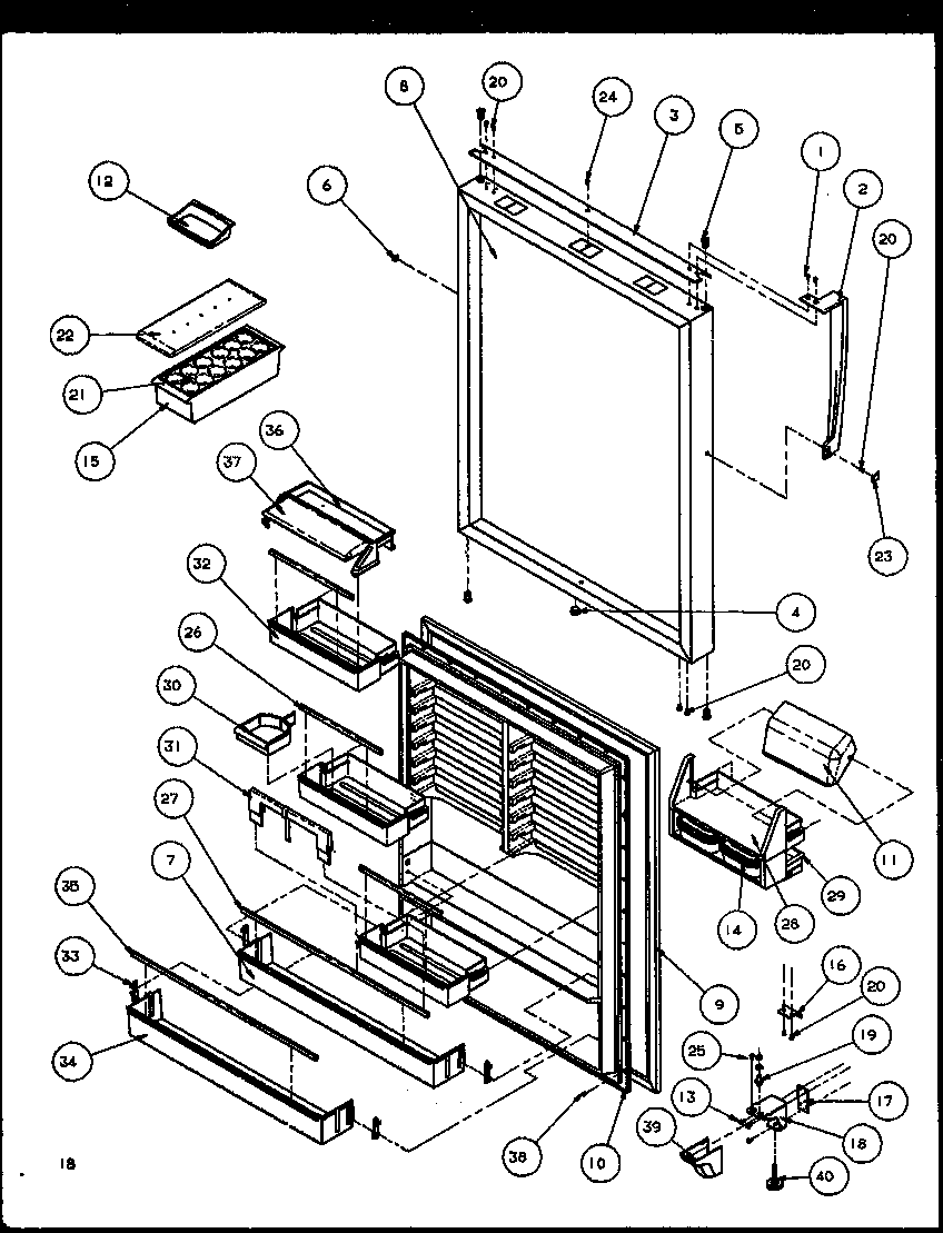 REFRIGERATOR DOOR (TZ22RL/P1157703WL) (TZ22RE/P1157703WE) (TZ22RW/P1157703WW) (TZI22RE/P1168007WE) (TZI22RL/P1168007WL) (TZI22RW/P1168007WW)