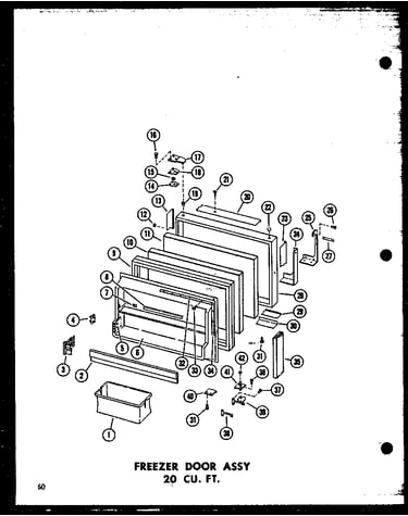 Freezer door assy 20 cu. ft. (tr20j/p60178-5w) (tr20j-c/p60178-5wc) (tr20j-ag/p60178-5wg) (tr20j-a/p60178-5wa) (td20j/p60178-6w) (td20j-c/p60178-6wc) (td20j-ag/p60178-6wg) (td20j-a/p60178-6wa)