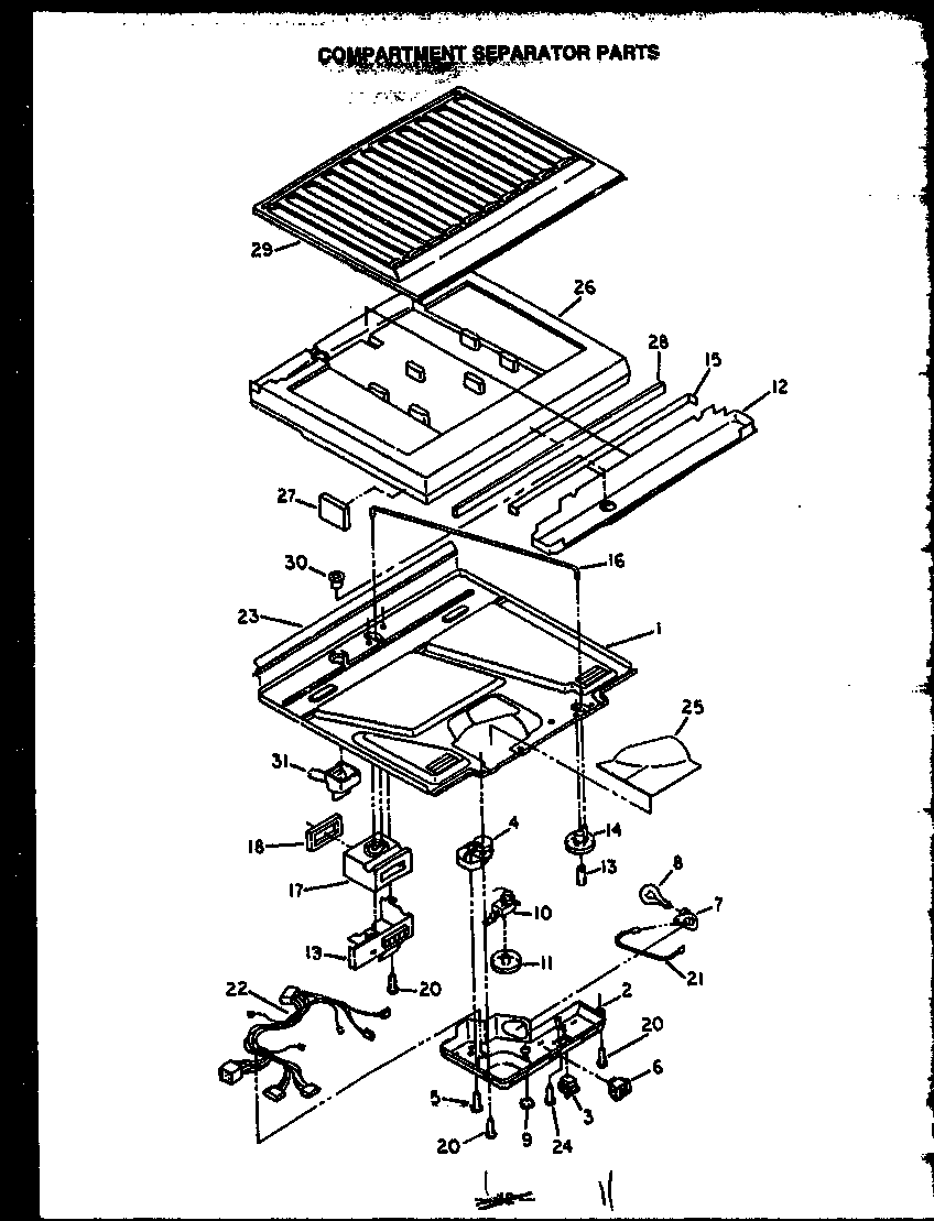 COMPARTMENT SEPARATOR PARTS (GFS187/MN00) (GFS187/MN01) (GFS187/MN02) (GFS187/MN03) (GFS187/MN04) (GFS187/MN10) (GFS187/MN11)