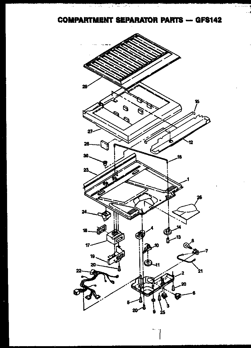 COMPARTMENT SEPARATOR PARTS (GFS142/MN00) (GFS142/MN01) (GFS142/MN02) (GFS142/MN10) (GFS142/MN11)