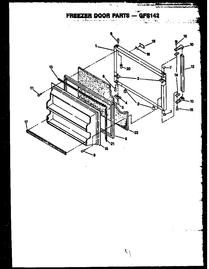 FREEZER DOOR PARTS (GFS142/MN00) (GFS142/MN01) (GFS142/MN02) (GFS142/MN10) (GFS142/MN11)