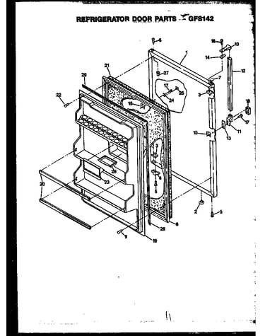 Refrigerator door parts (gfs142/mn00) (gfs142/mn01) (gfs142/mn02) (gfs142/mn10) (gfs142/mn11)