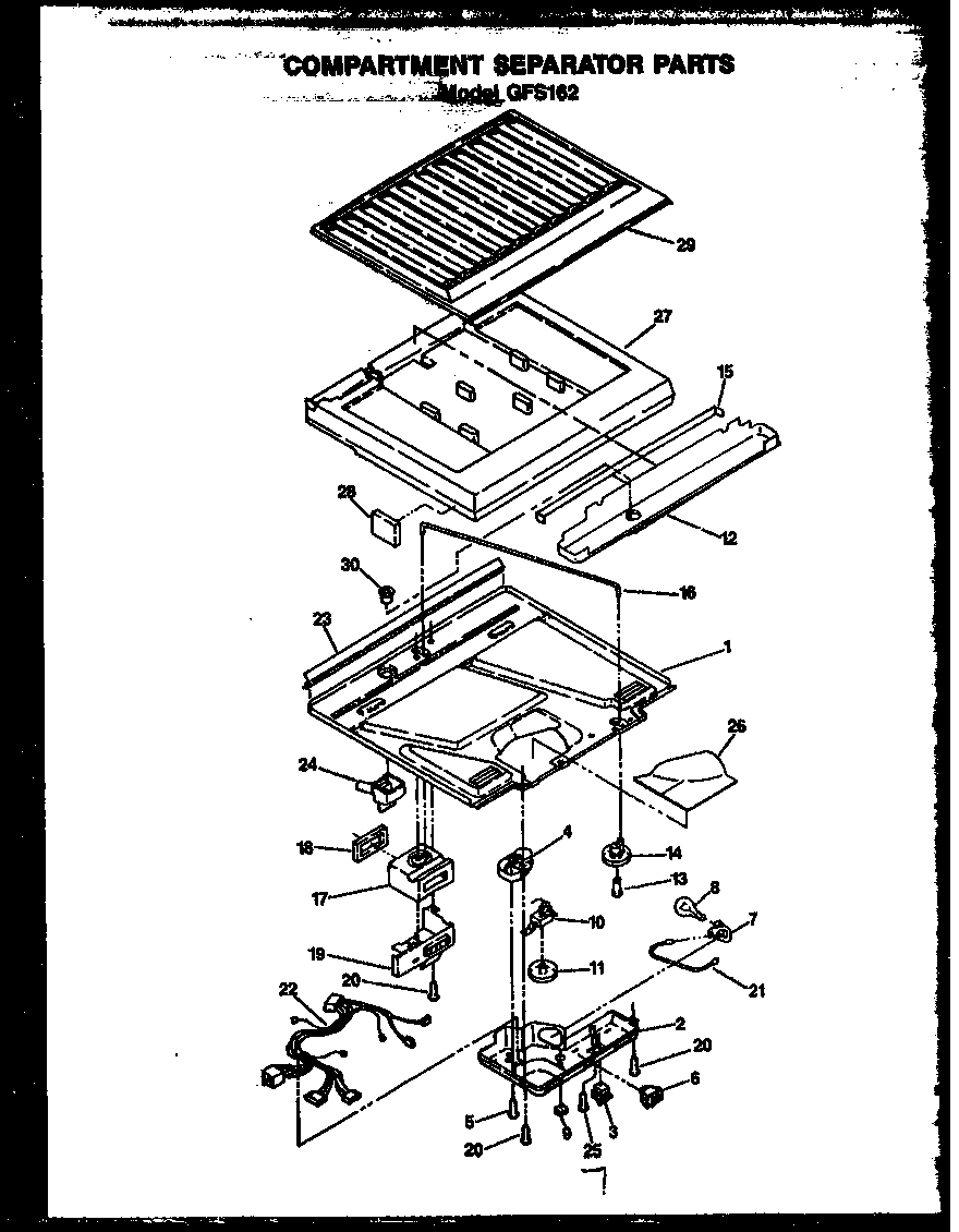 Compartment separator parts