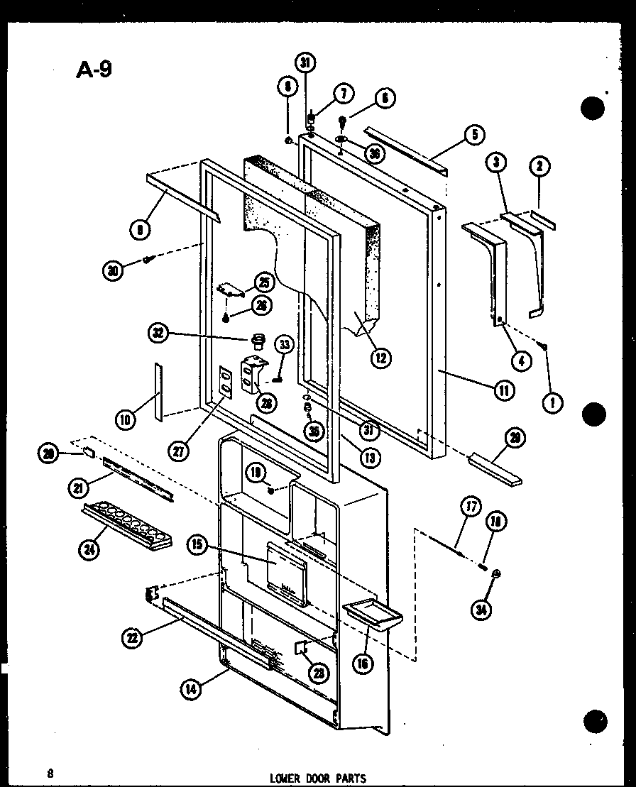 LOWER DOOR PARTS (TM18F-C/P75288-17WC) (TM18F/P75288-17W) (TM18F-A/P75288-17WA) (TM18F-L/P75288-17WL) (TM18F-G/P75288-17WG) (TR18F-L/P75288-18WL) (TR18F-C/P75288-18WC) (TR18F-G/P75288-18WG) (TR18F/P75288-18W) (TR18F-A/P75288-18WA) (TC18F-C/P75288-19WC) (T