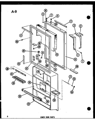 Lower door parts (tm18f-c/p75288-17wc) (tm18f/p75288-17w) (tm18f-a/p75288-17wa) (tm18f-l/p75288-17wl) (tm18f-g/p75288-17wg) (tr18f-l/p75288-18wl) (tr18f-c/p75288-18wc) (tr18f-g/p75288-18wg) (tr18f/p75288-18w) (tr18f-a/p75288-18wa) (tc18f-c/p75288-19wc) (t