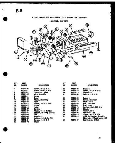 8 cube ice maker (ic-2/p36415-2w)