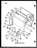 Freezer door parts (tc18g/p75535-1w) (tm18g/p75535-2w) (tc20g/p75535-3w) (tm20g/p75535-4w) (tr18g/p75535-5w) (tr20g/p75535-6w)