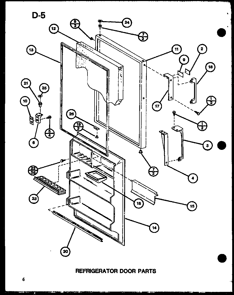 Refrigerator door parts (tm18g/p75535-2w) (tm20g/p75535-4w) (tr18g/p75535-5w) (tr20g/p75535-6w)