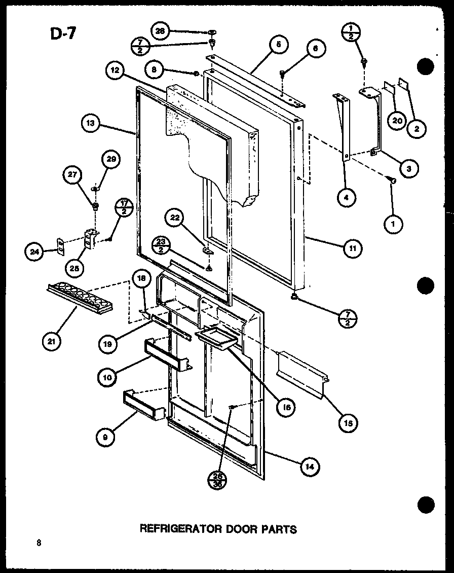 Refrigerator door parts (tc18g/p75535-1w) (tc20g/p75535-3w)